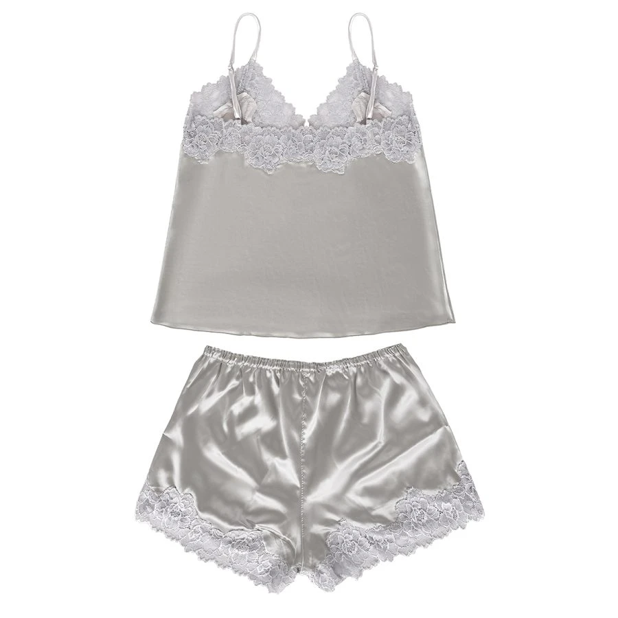 Short y Musculosa satén y puntillas - JFMUSH29 - Imagen 5